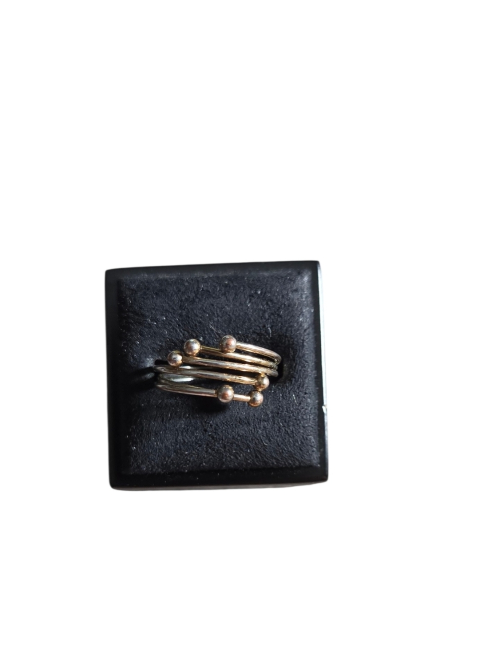 Size 6 Silver Toned Wrapped Ball Ring